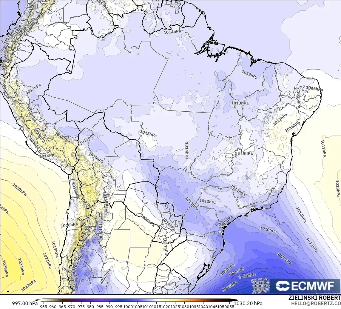 ECMWF IFS 0.25° model - Brasil, Tekanan