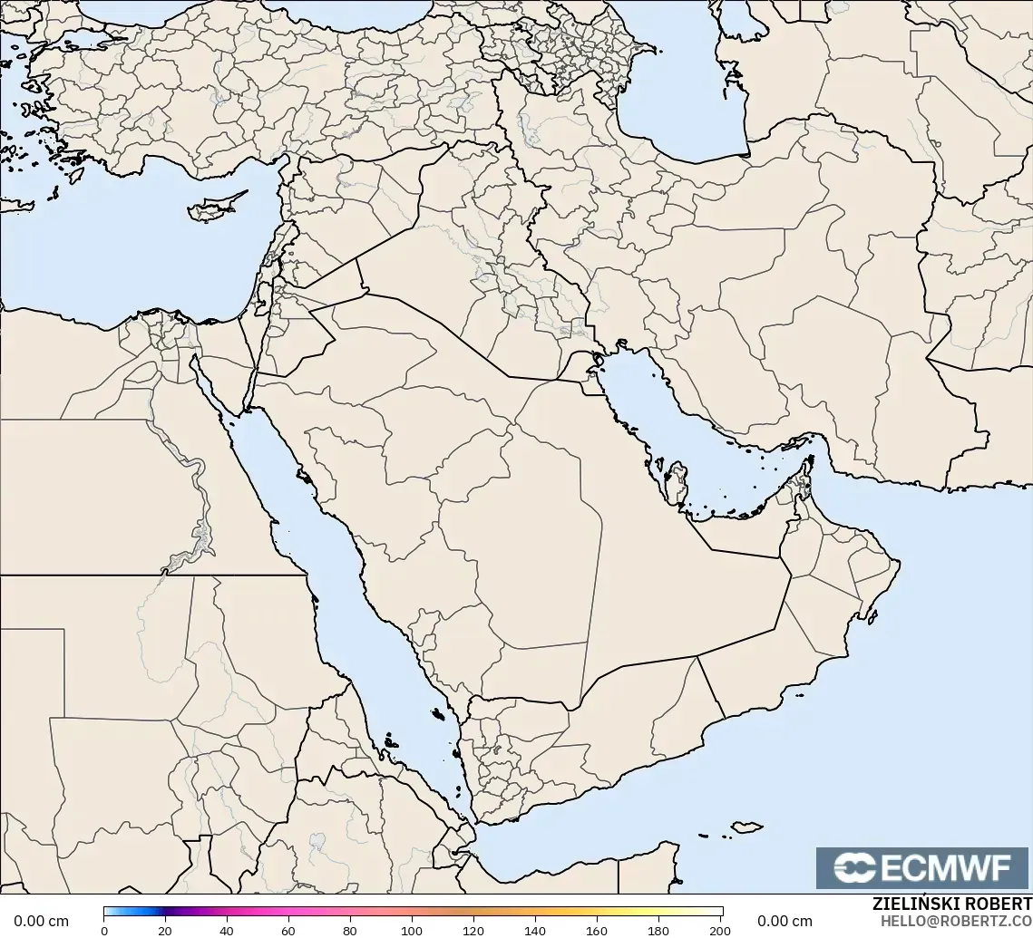ECMWF IFS 0.25° model - Timur Tengah, Kedalaman Salju