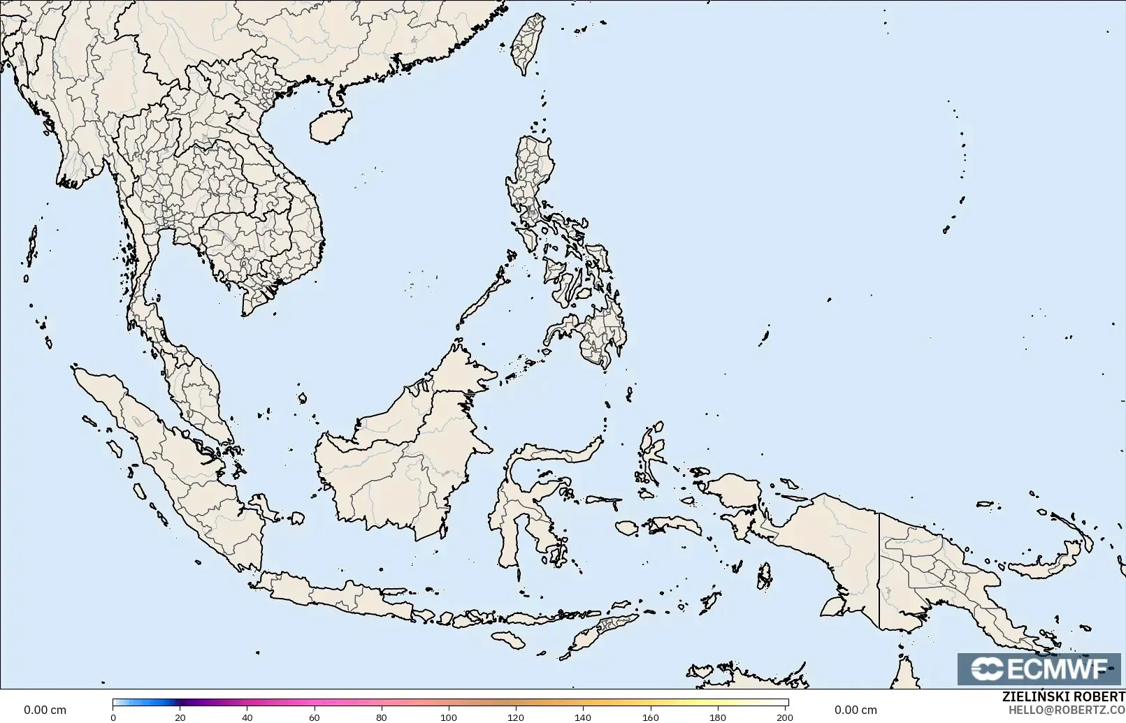 ECMWF IFS 0.25° model - Asia Tenggara, Kedalaman Salju