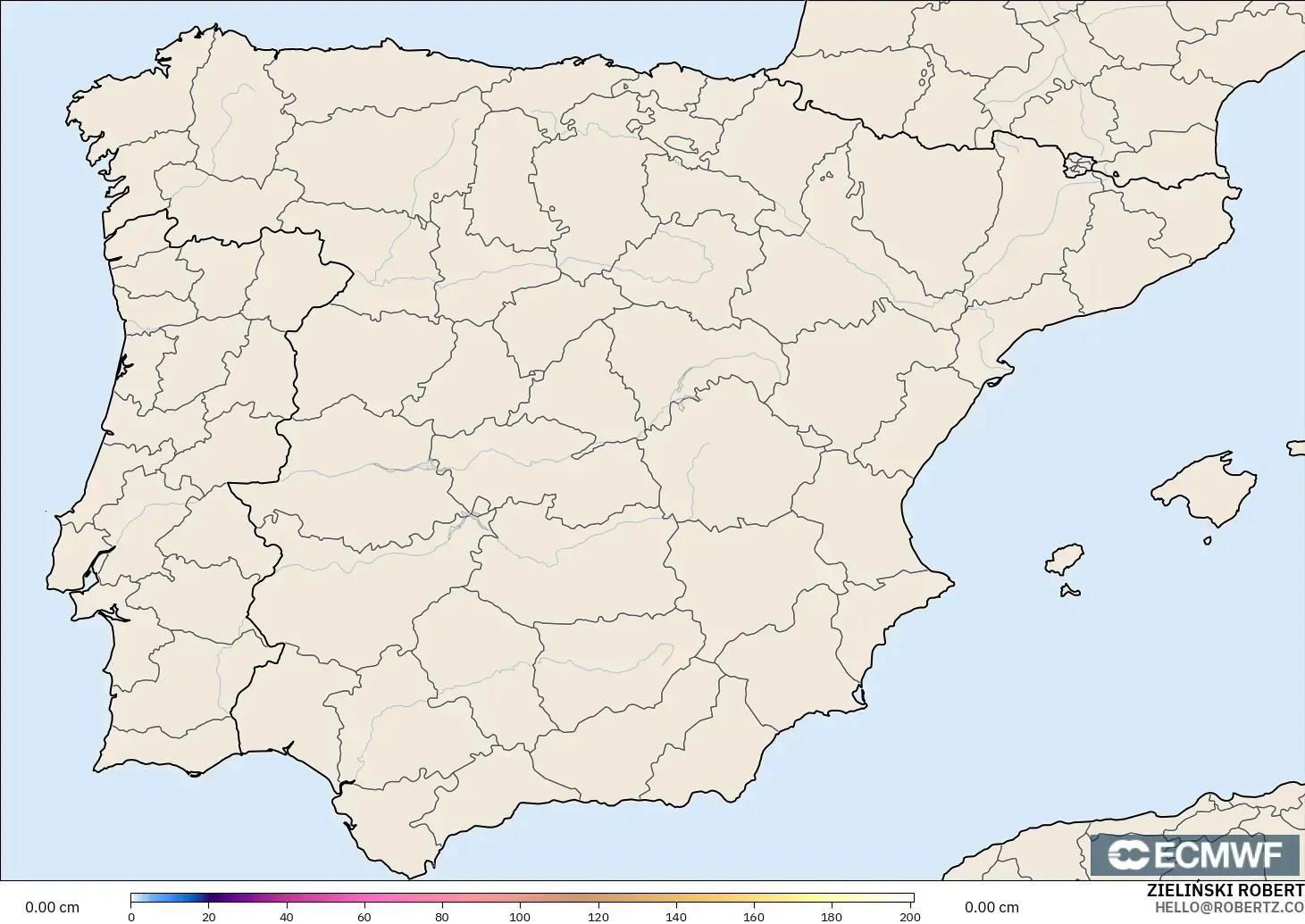ECMWF IFS 0.25° model - Spanyol, Kedalaman Salju
