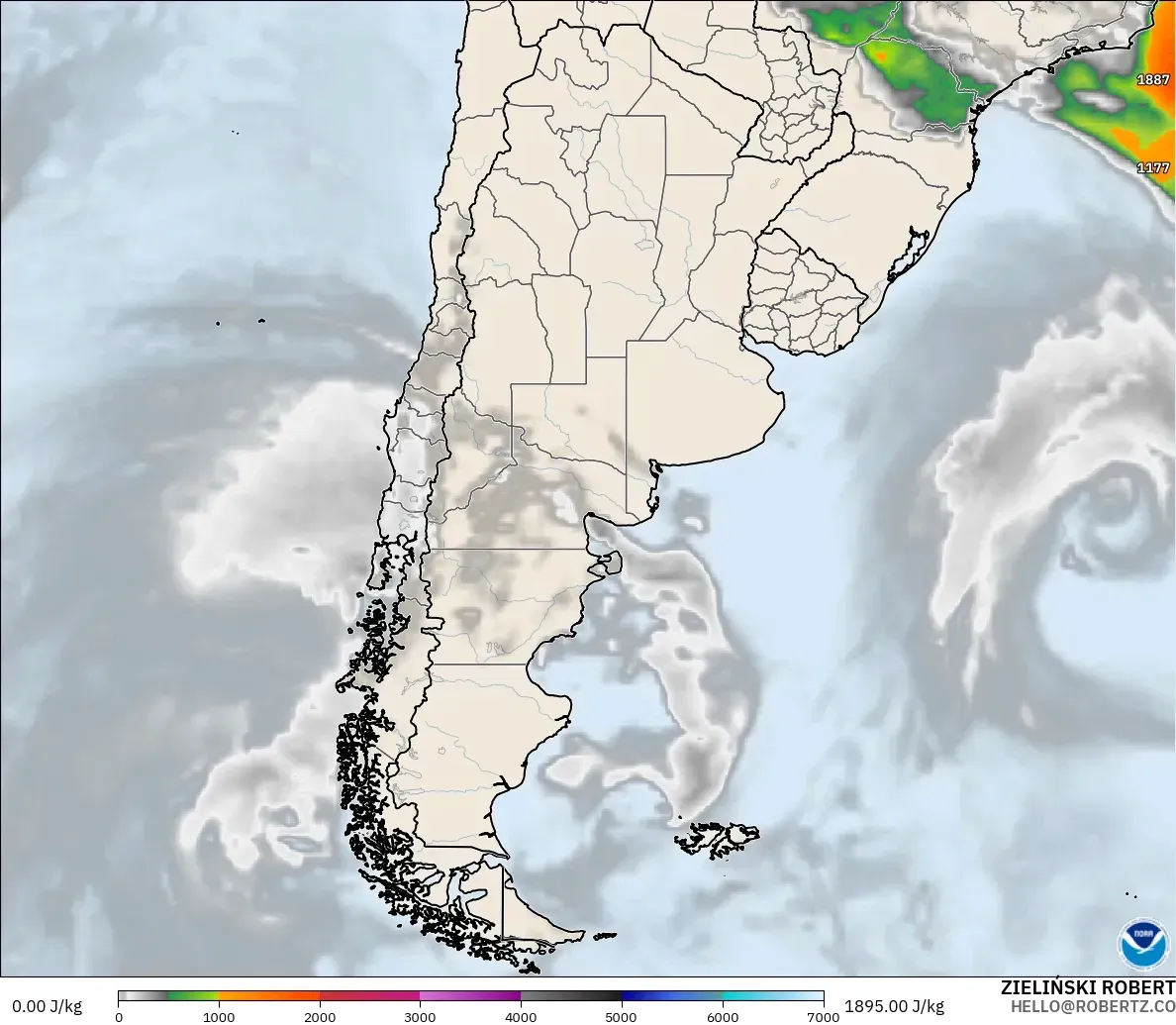 GFS model - Argentina, CAPE