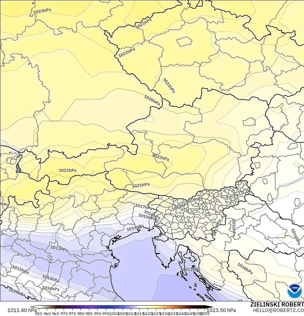 GFS model - Austria, Tekanan