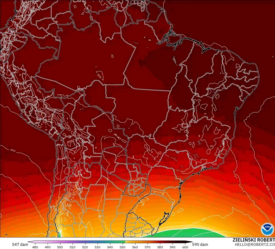 GFS model - Brasil, Ketinggian geopotensial pada 500 hPa