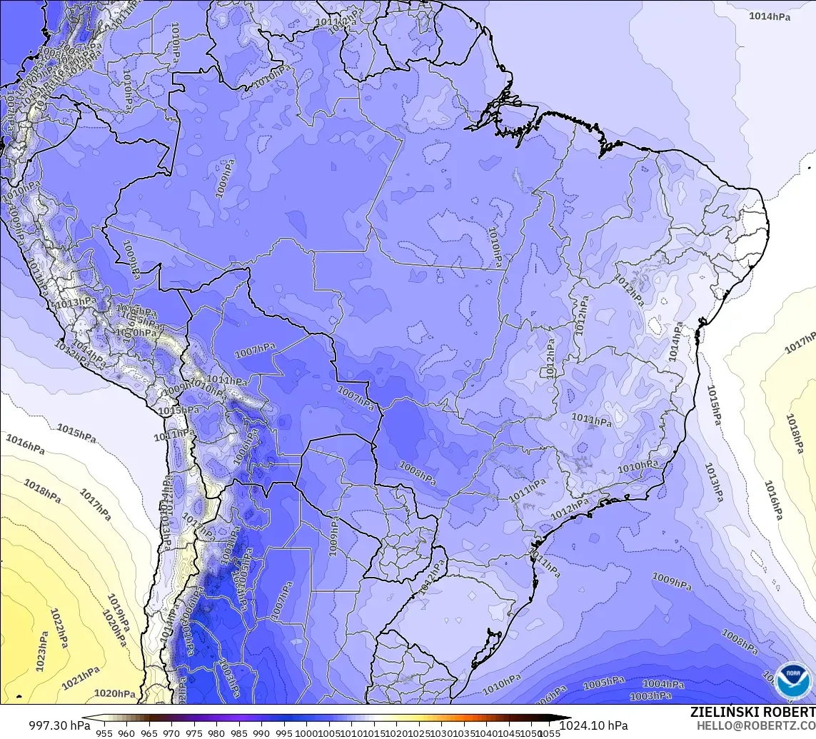 GFS model - Brasil, Tekanan