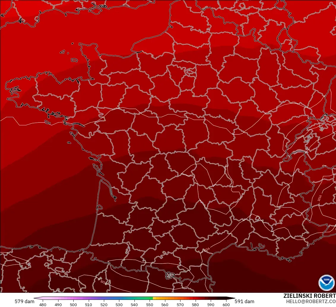 GFS model - Prancis, Ketinggian geopotensial pada 500 hPa