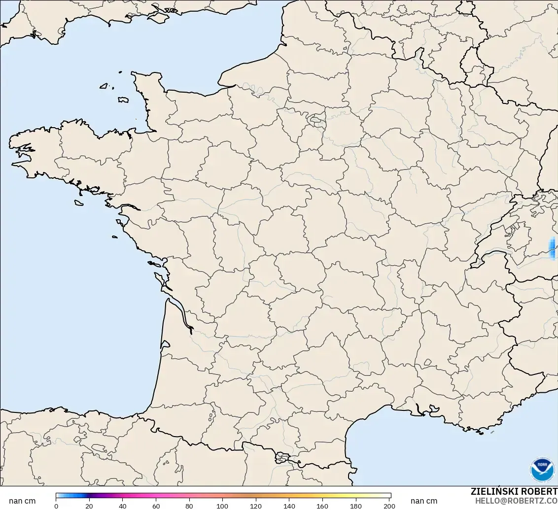 GFS model - Prancis, Kedalaman Salju