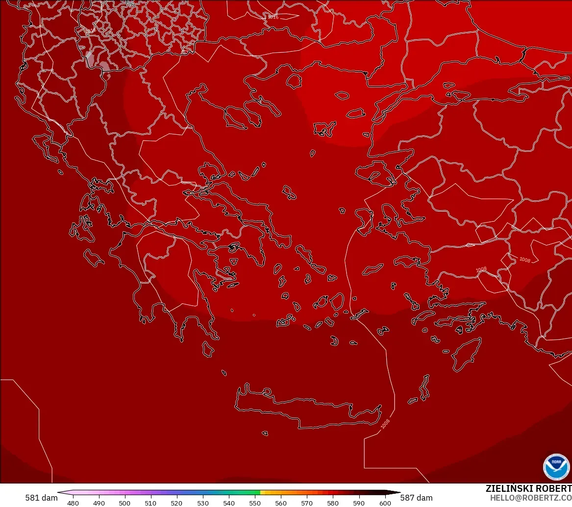 GFS model - Yunani, Ketinggian geopotensial pada 500 hPa
