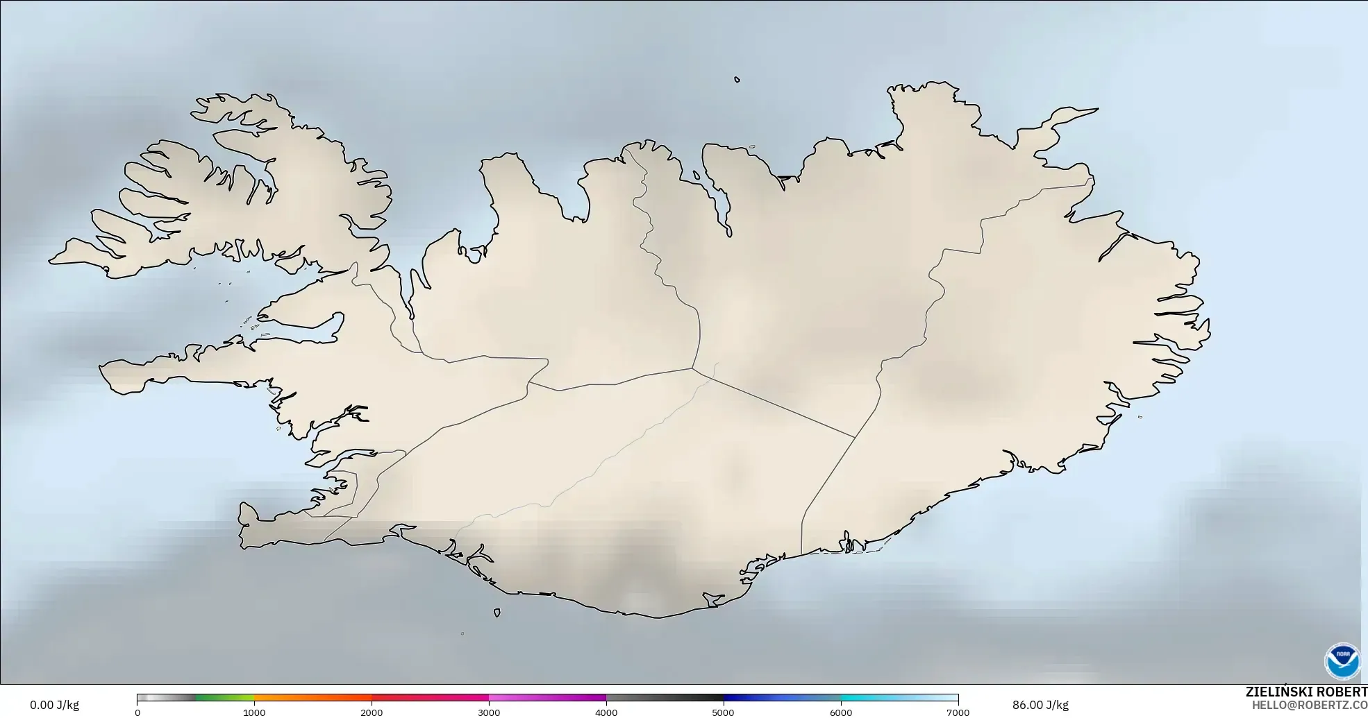 GFS model - Islandia, CAPE