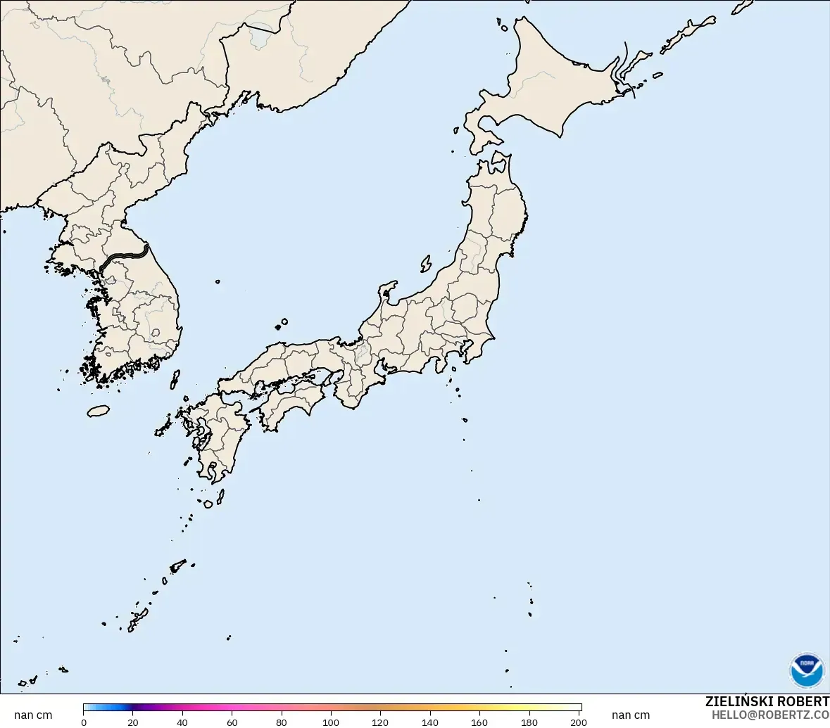 GFS model - Jepang, Kedalaman Salju