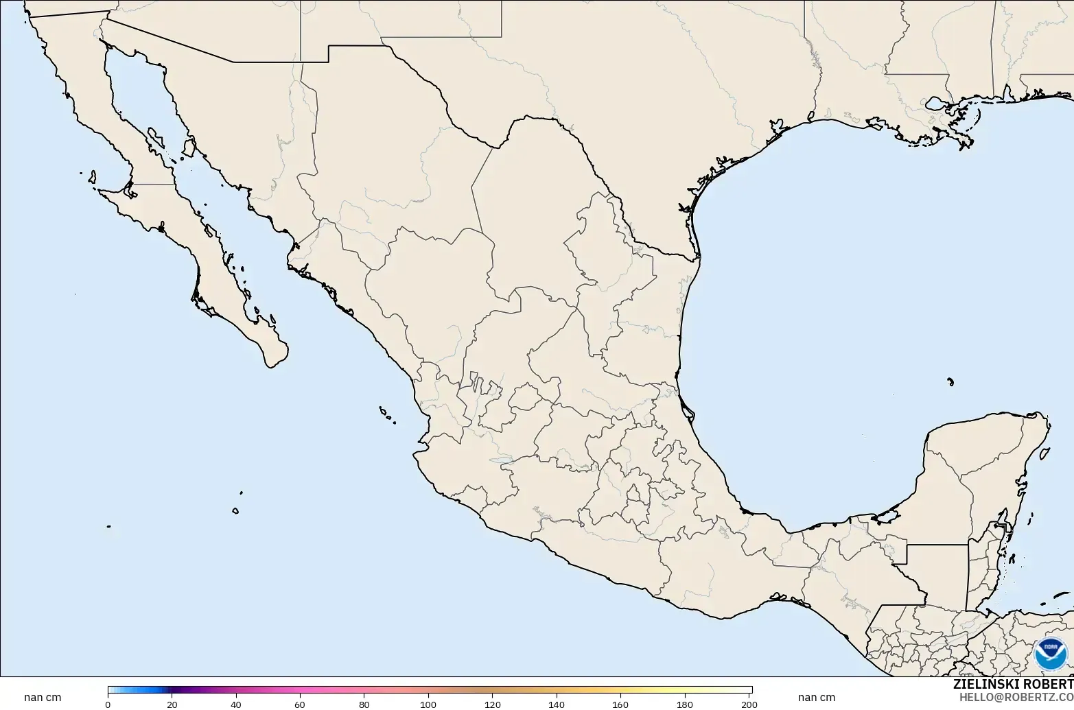 GFS model - Meksiko, Kedalaman Salju
