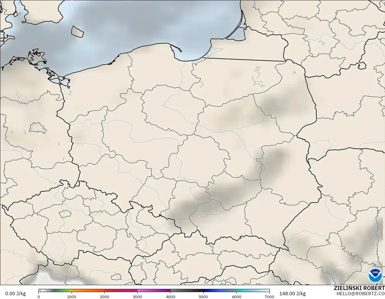 GFS model - Polandia, CAPE