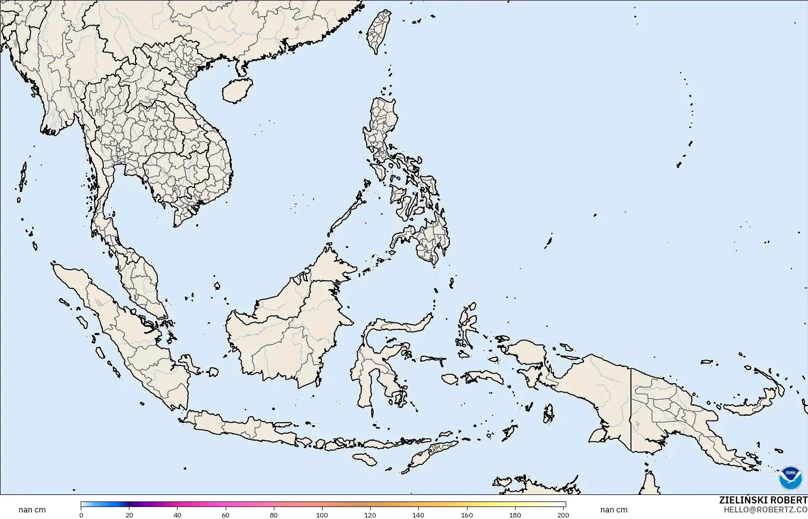 GFS model - Asia Tenggara, Kedalaman Salju