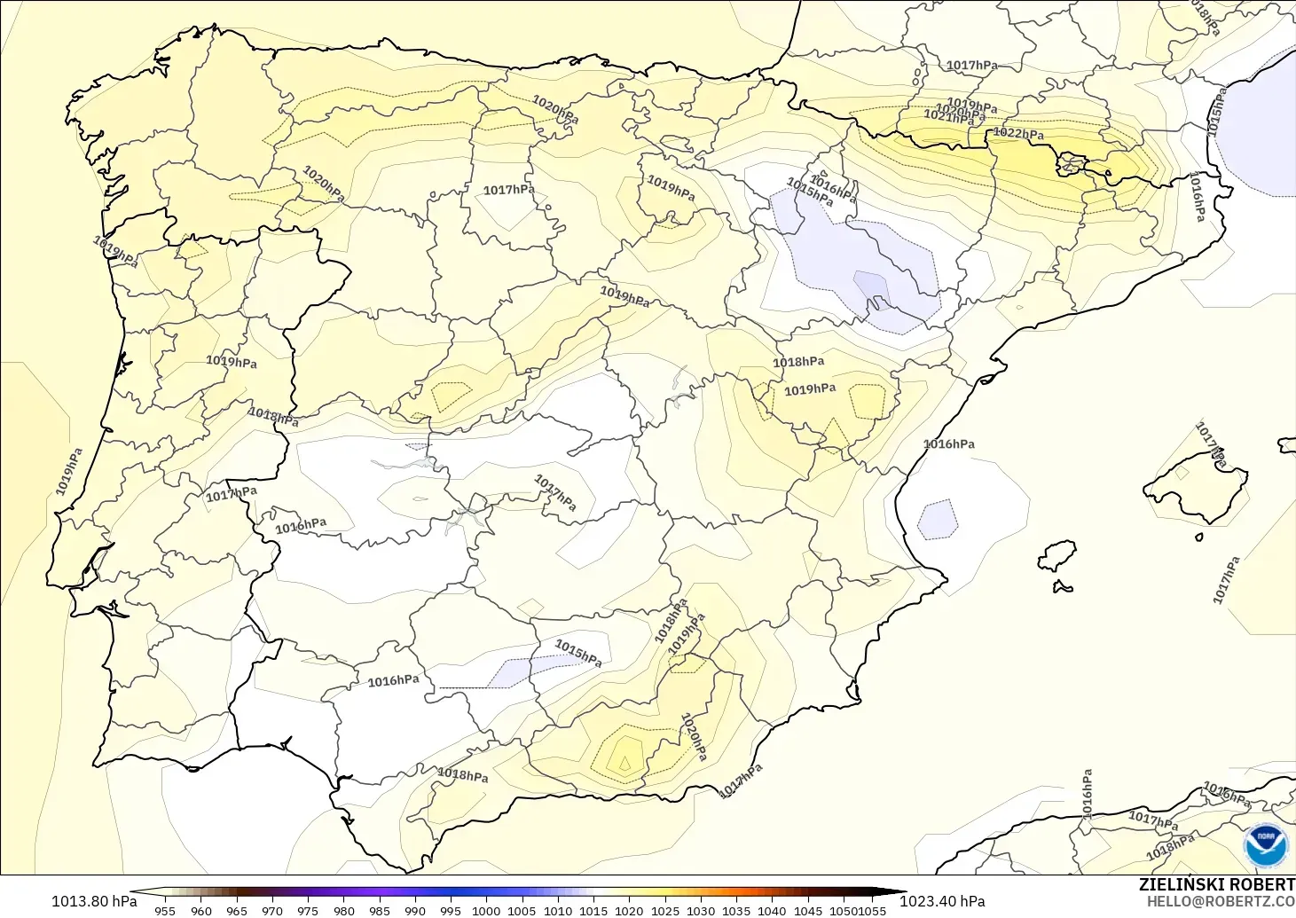 GFS model - Spanyol, Tekanan