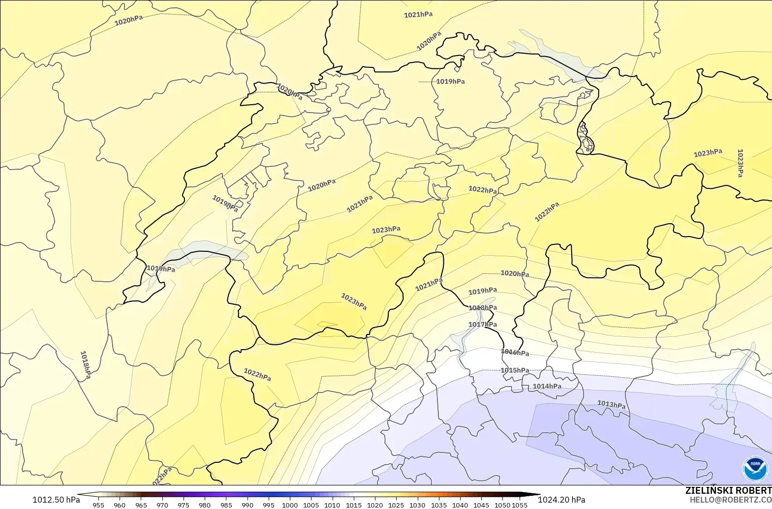 GFS model - Swiss, Tekanan