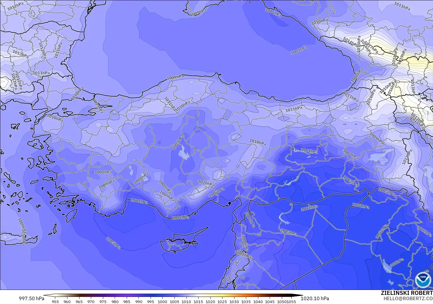 GFS model - Turki, Tekanan