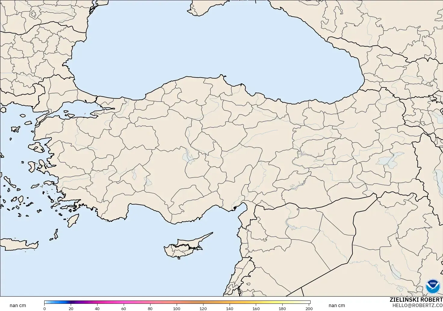 GFS model - Turki, Kedalaman Salju