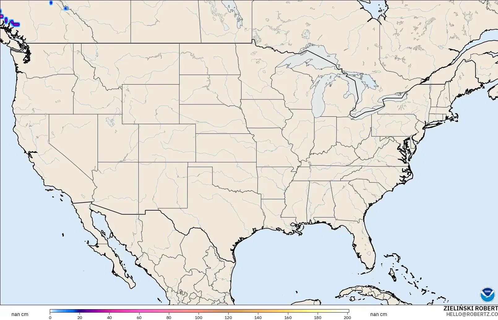 GFS model - Amerika Serikat, Kedalaman Salju