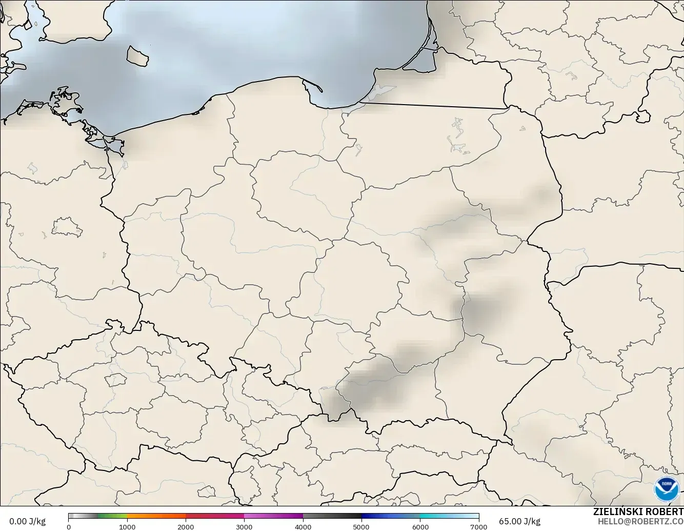 GFS model - Polandia, CAPE