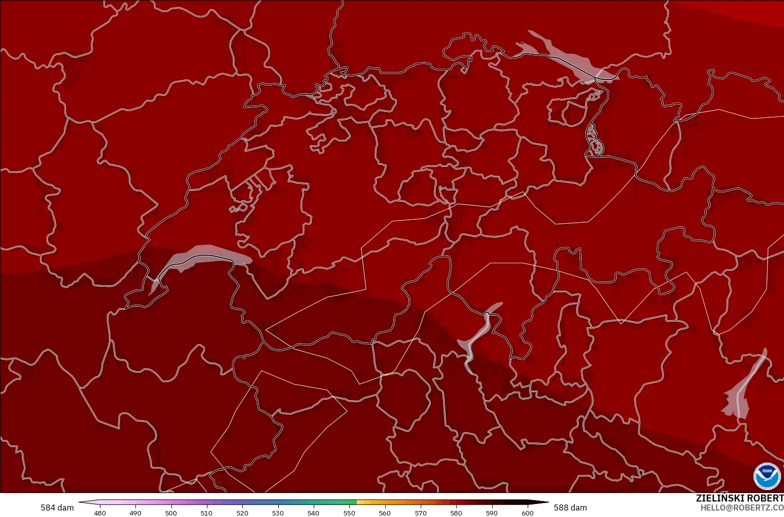 GFS model - Swiss, Ketinggian geopotensial pada 500 hPa