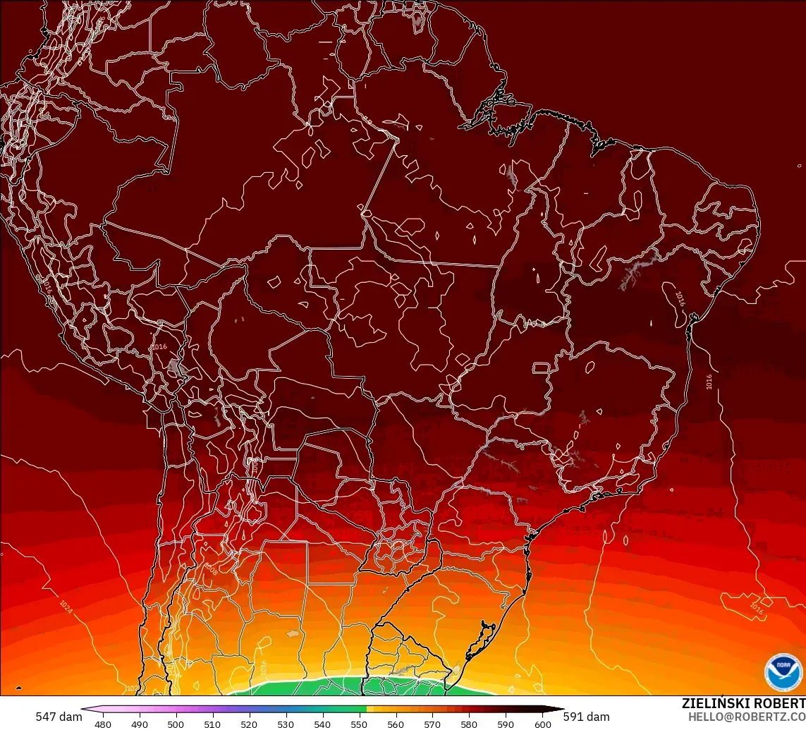 GFS model - Brasil, Ketinggian geopotensial pada 500 hPa