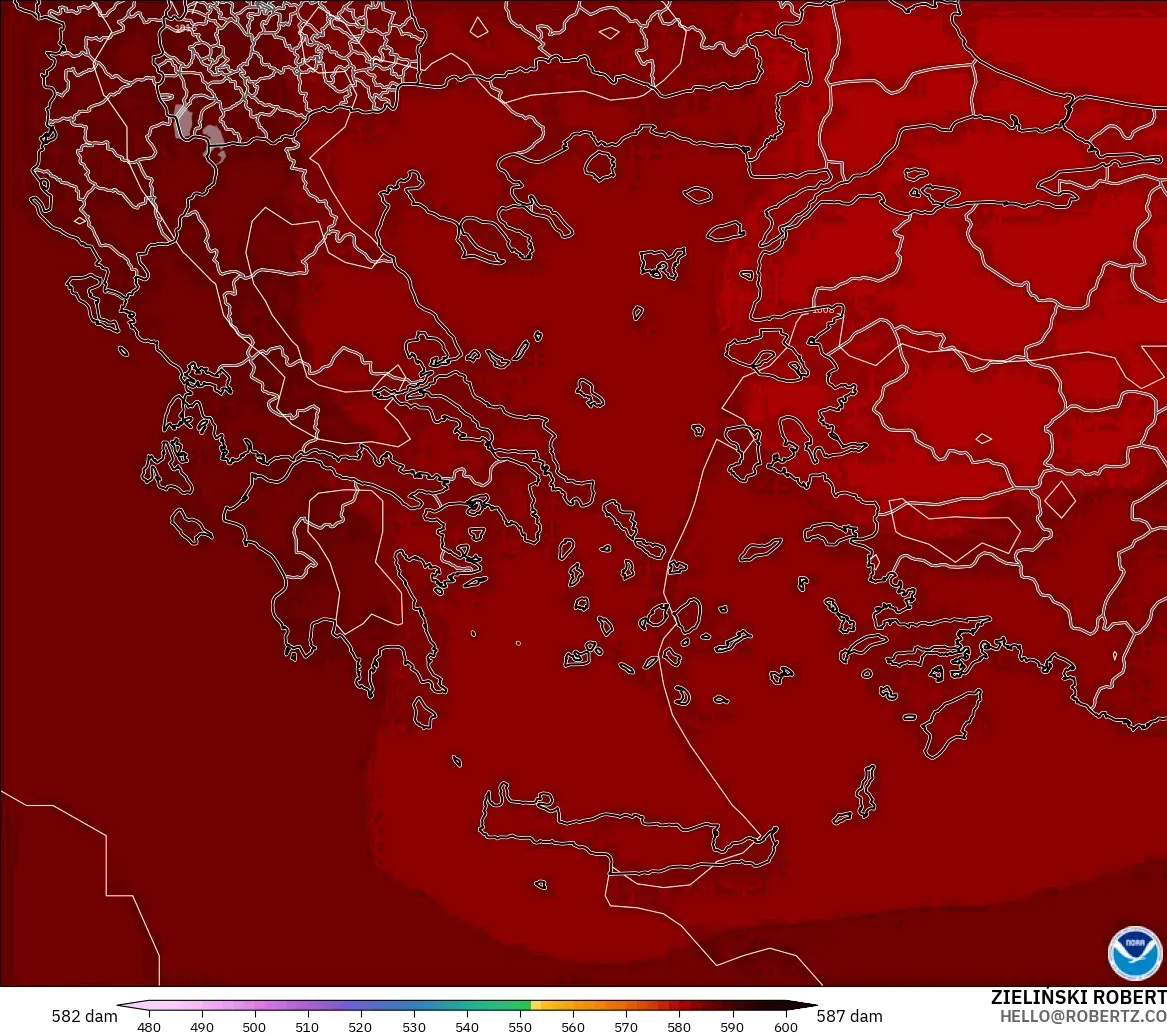 GFS model - Yunani, Ketinggian geopotensial pada 500 hPa