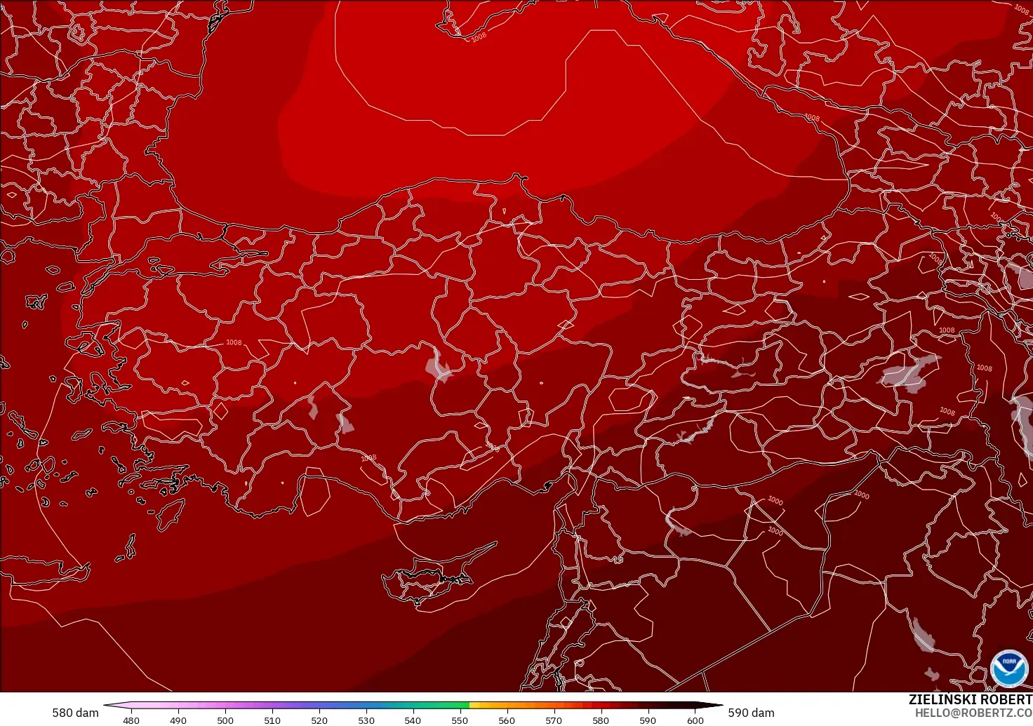 GFS model - Turki, Ketinggian geopotensial pada 500 hPa