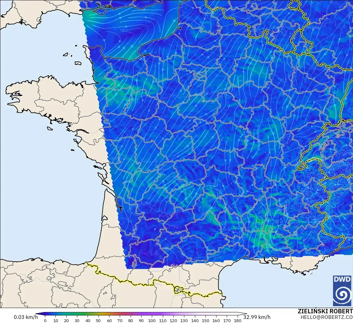 ICON Alemania 2 km model - Prancis, Angin 10 m