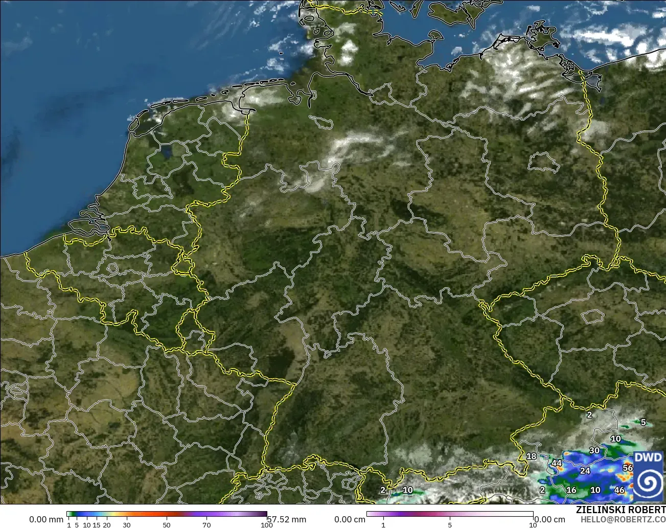 ICON Alemania 2 km model - Jerman, Curah Hujan, Awan, dan Tekanan
