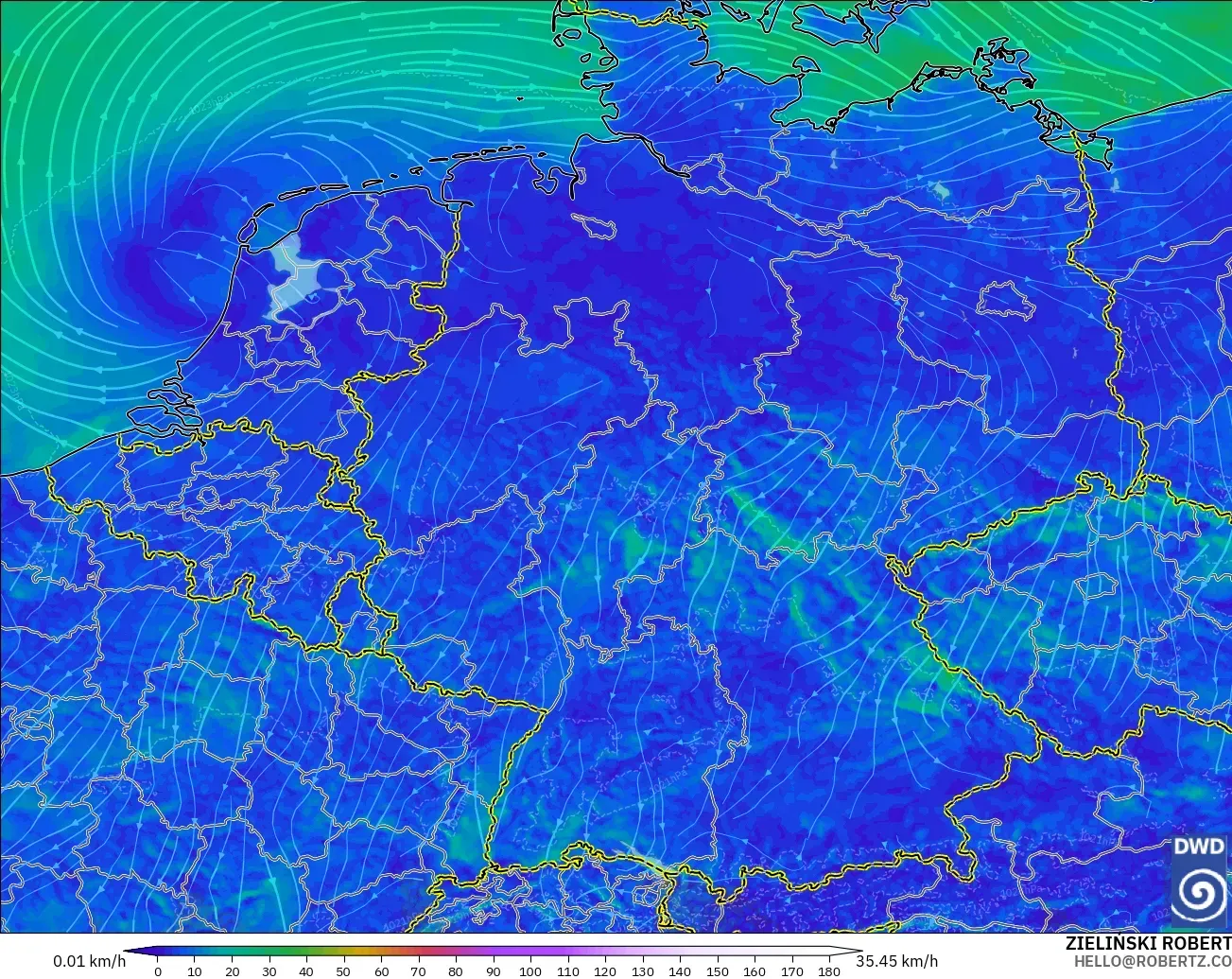 ICON Alemania 2 km model - Jerman, Angin 10 m