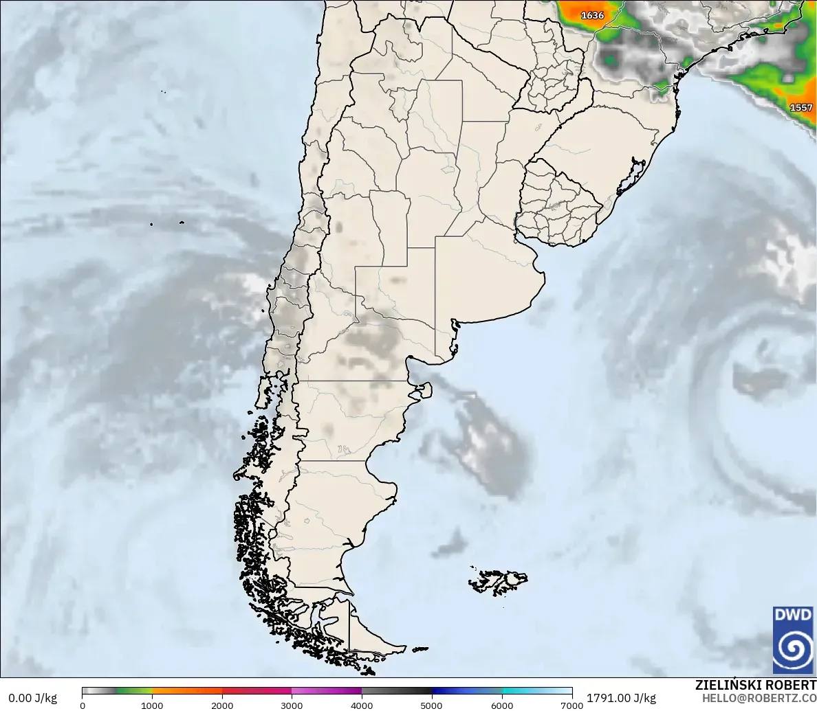 ICON model - Argentina, CAPE