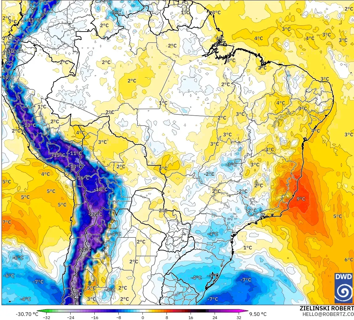 ICON model - Brasil, Anomali Suhu 850 hPa