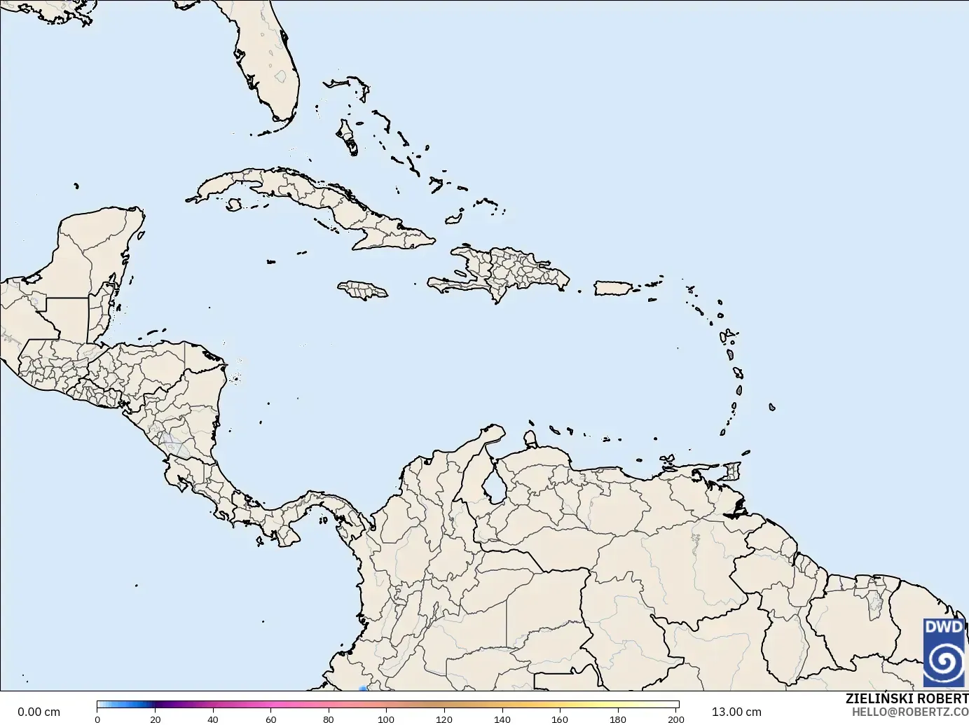 ICON model - Karibia, Kedalaman Salju