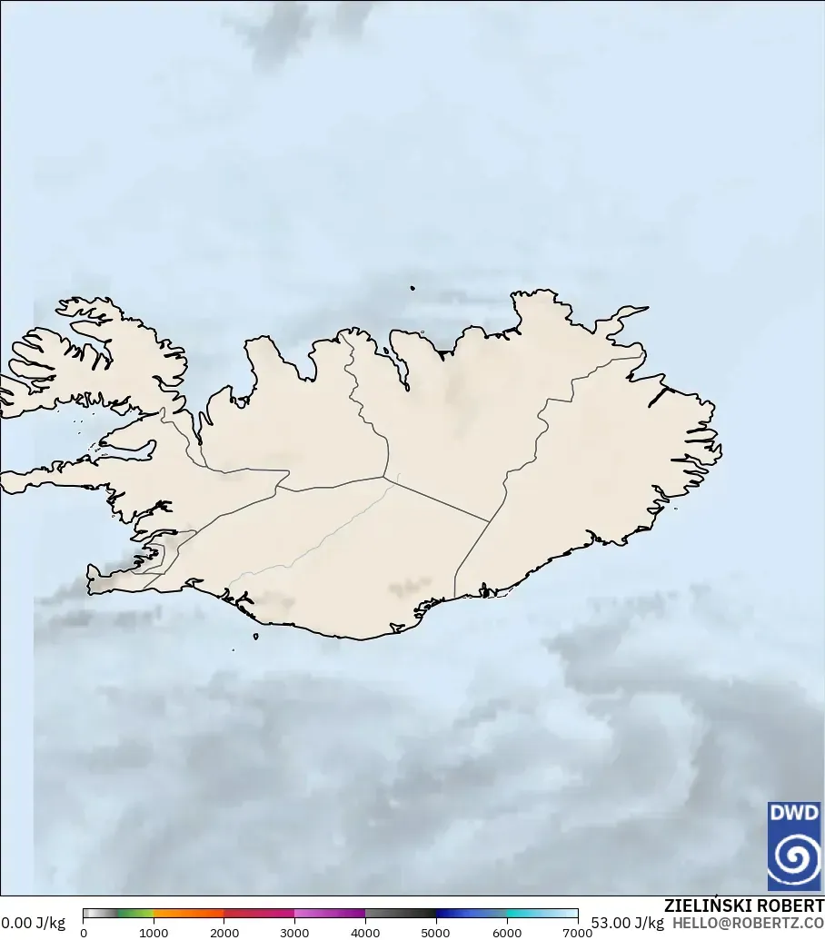 ICON model - Islandia, CAPE