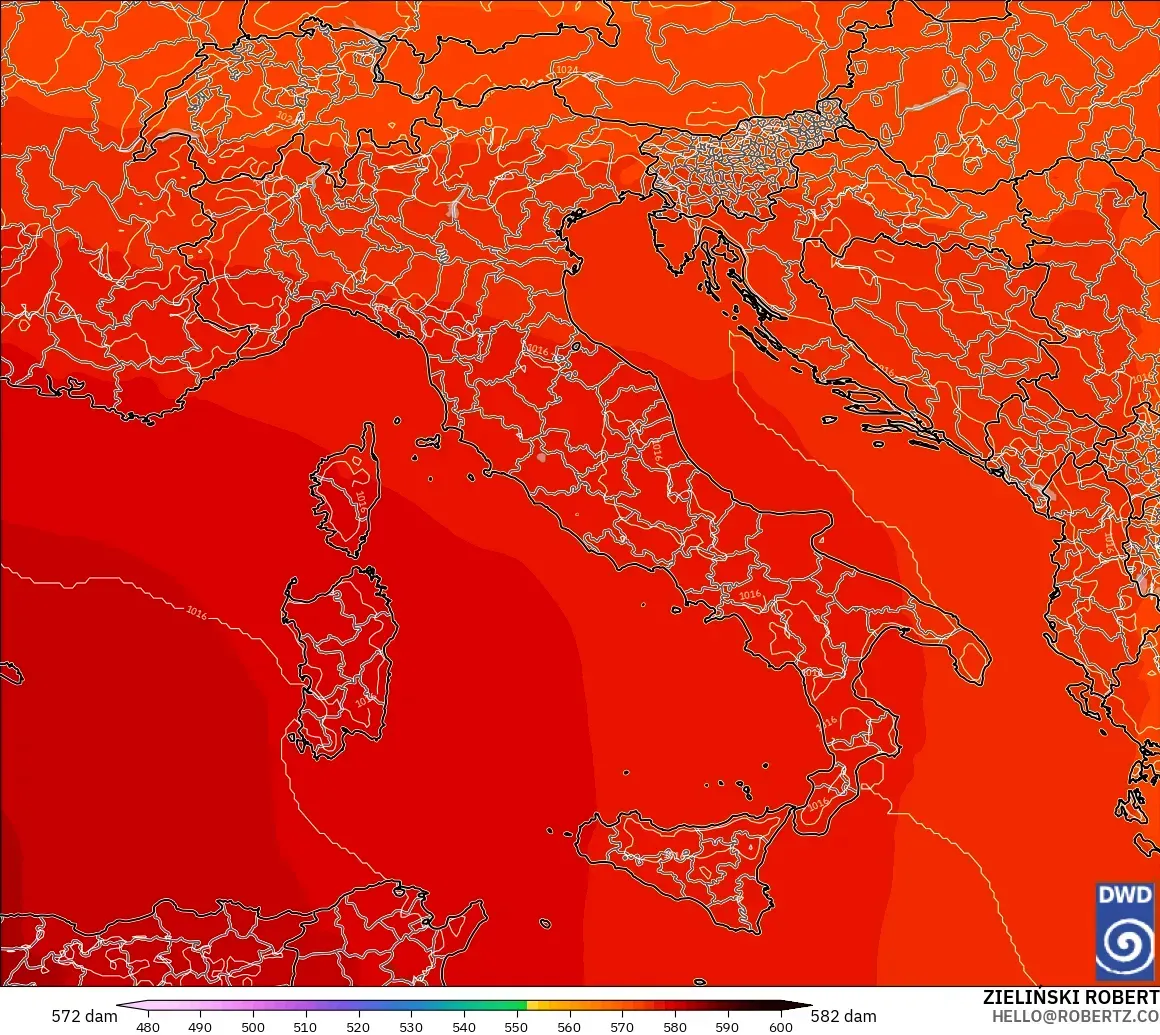 ICON model - Italia, Ketinggian geopotensial pada 500 hPa