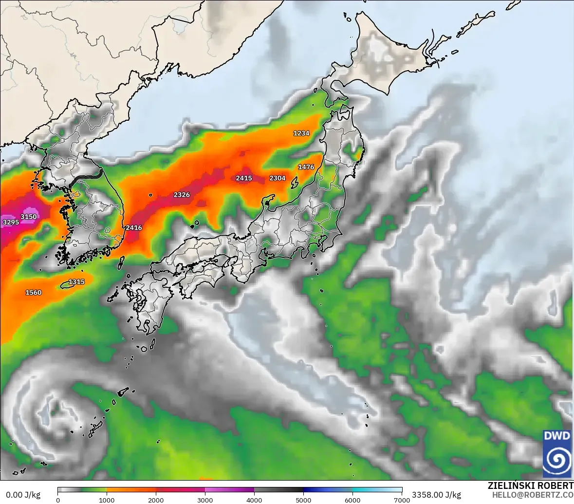 ICON model - Jepang, CAPE