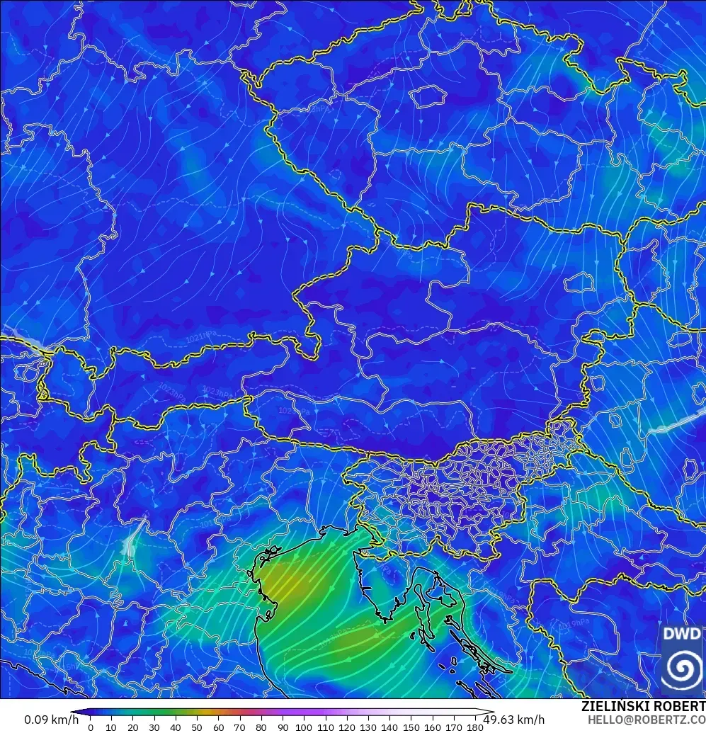 ICON model - Austria, Angin 10 m