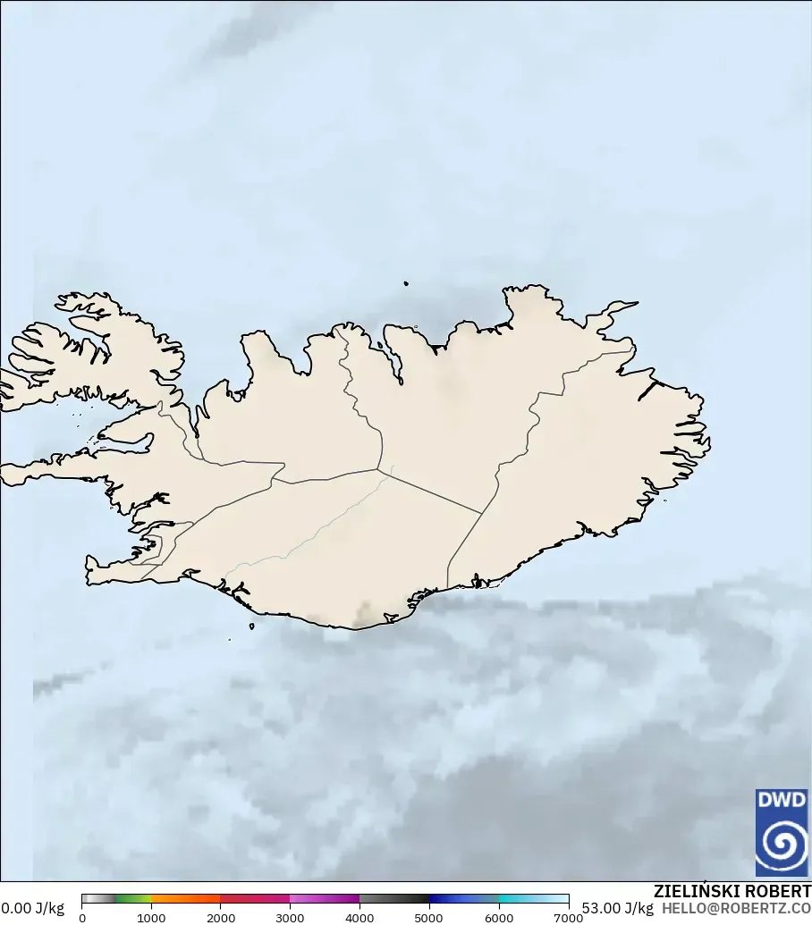 ICON model - Islandia, CAPE
