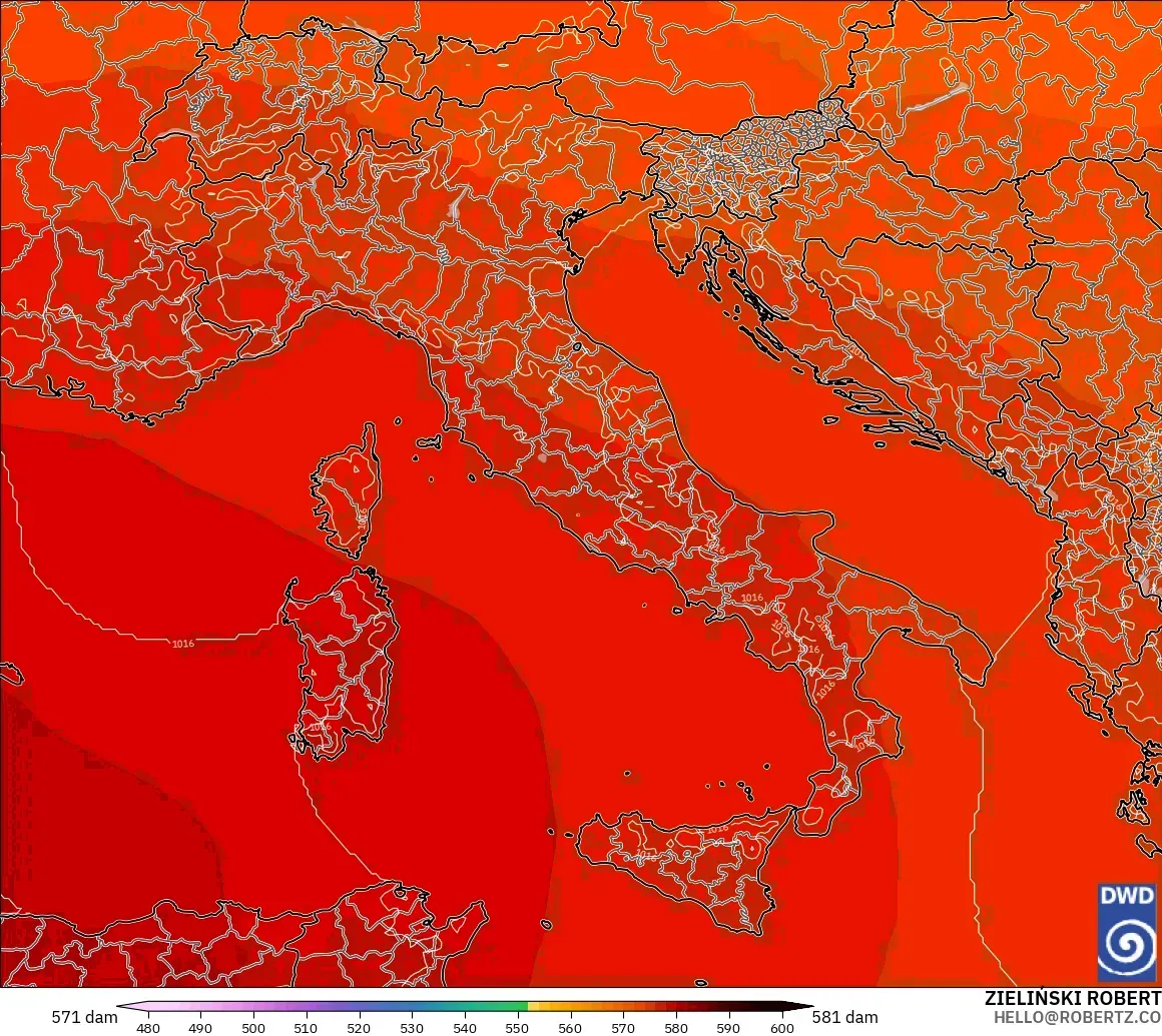 ICON model - Italia, Ketinggian geopotensial pada 500 hPa