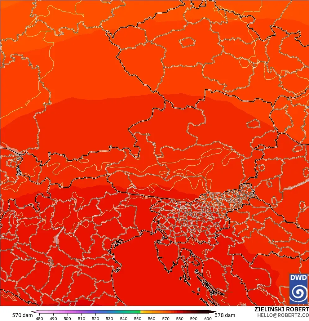 ICON model - Austria, Ketinggian geopotensial pada 500 hPa