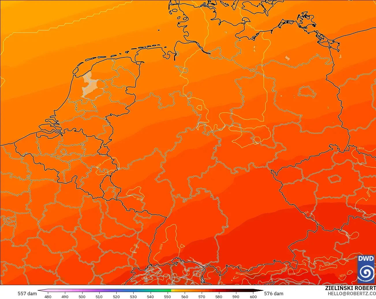 ICON model - Jerman, Ketinggian geopotensial pada 500 hPa
