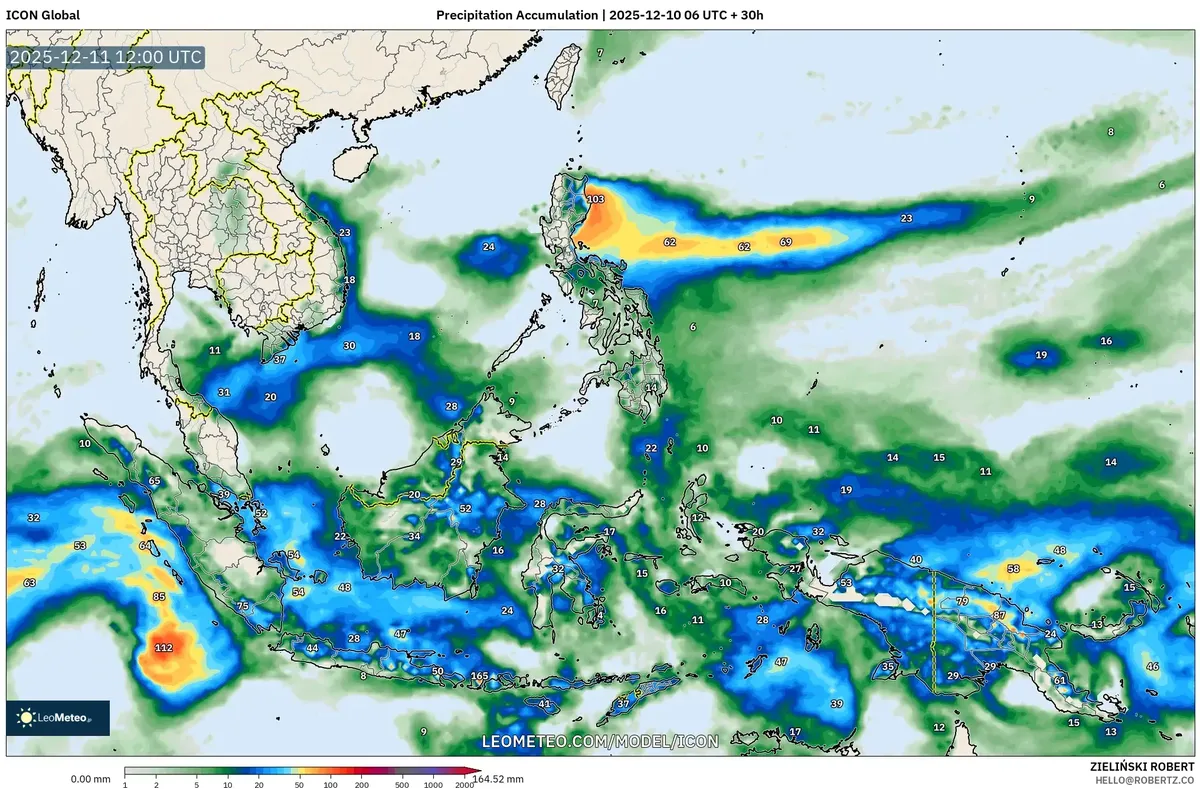 South‑East Asia Rainfall Map – 2025‑12‑10