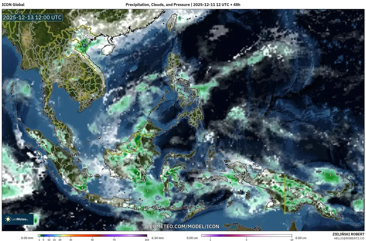 2025-12-11 Ramalan Cuaca Akhir Pekan yang Hangat: Suhu 34 °C, Hujan yang Berserakan & Langit Cerah di Asia Tenggara