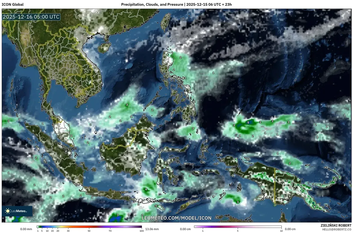 Southeast Asia Weather Map: Precipitation & Cloud Cover Forecast – 2025‑12‑15