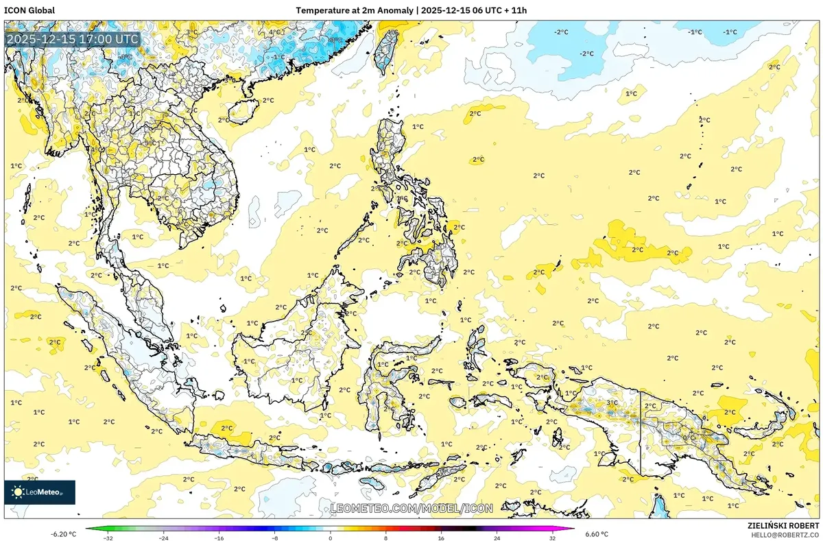 Southeast Asia 2m Temperature Anomaly