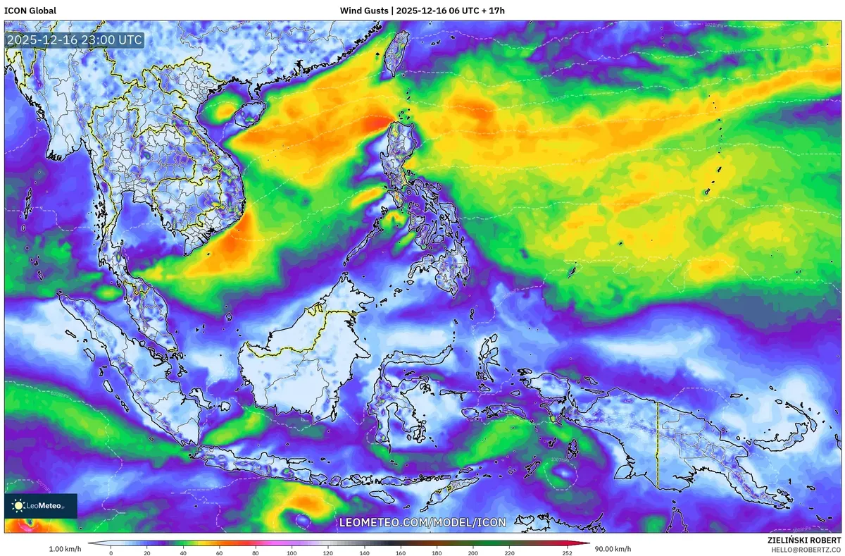 2025-12-16 Hembusan Angin Kencang di Atas Kepulauan Tengah