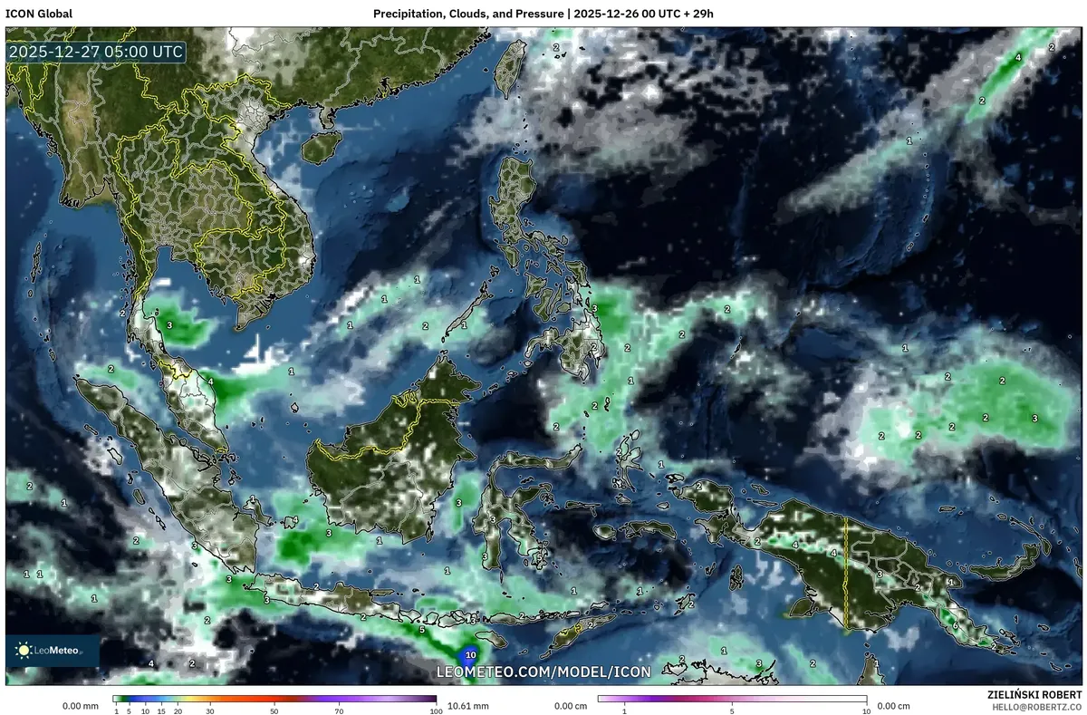 2025-12-26 Prakiraan Tutupan Awan Pagi Asia Tenggara – Sabtu Hangat, Hujan yang Lebat