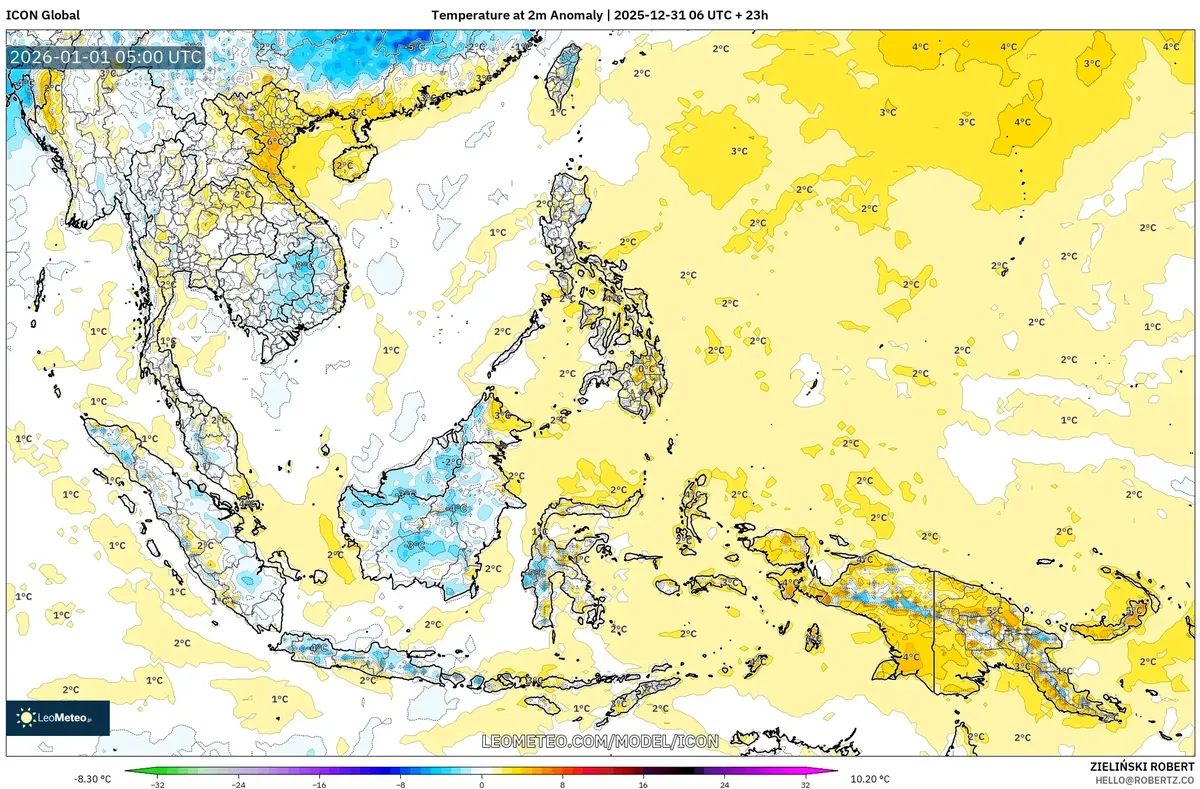 Anomali Suhu Membungkus Indonesia pada 1 Jan 2026
