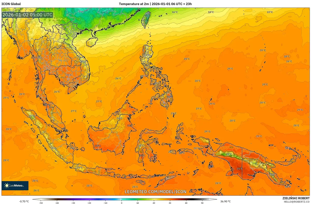 Suhu Tinggi Menghinggapi Indonesia pada 2 Jan 2026