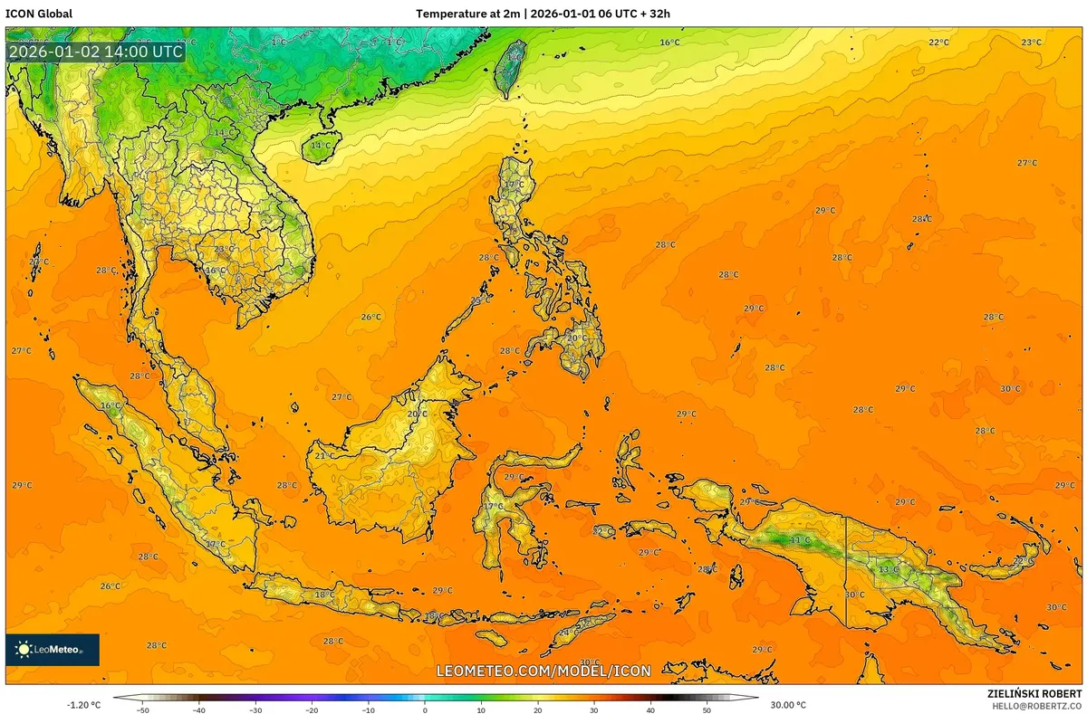 Sore Hari Panas di Sekitar Jakarta pada 2 Jan 2026