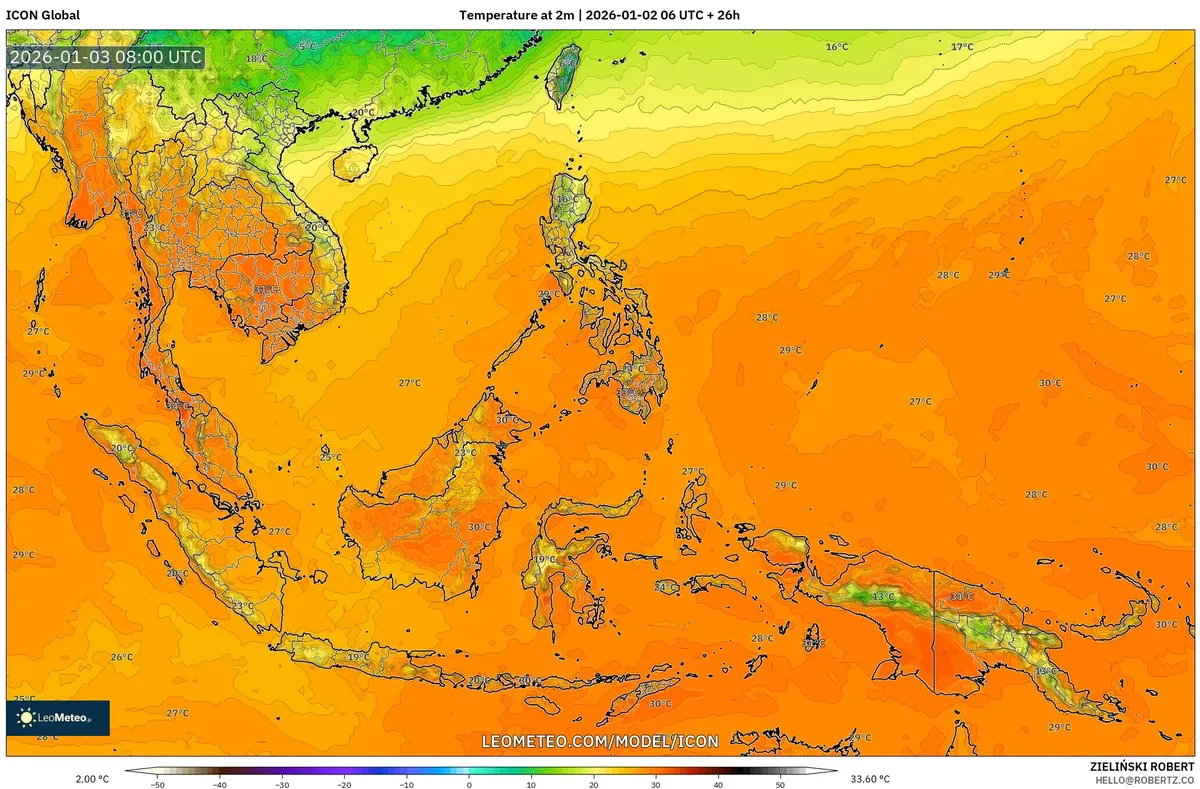 Puncak Panas di Sekitar Jakarta pada 3 Jan 2026